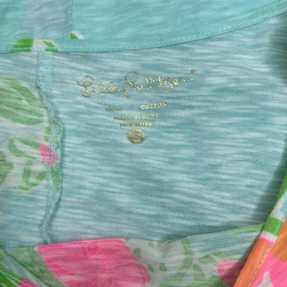 Lilly Pulitzer Marlowe T-Shirt Dress Cotton Bold Bright Floral Preppy Beach S - Picture 8 of 9